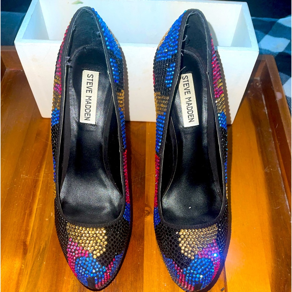 Multi colored Rhinestone heels - Picture 2 of 5